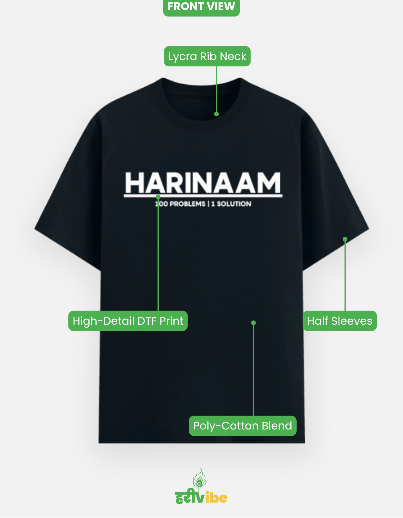100 Problems, 1 Solution | Unisex Classic Tee – Navy | Bhakti T-shirt (Spiritual Streetwear)