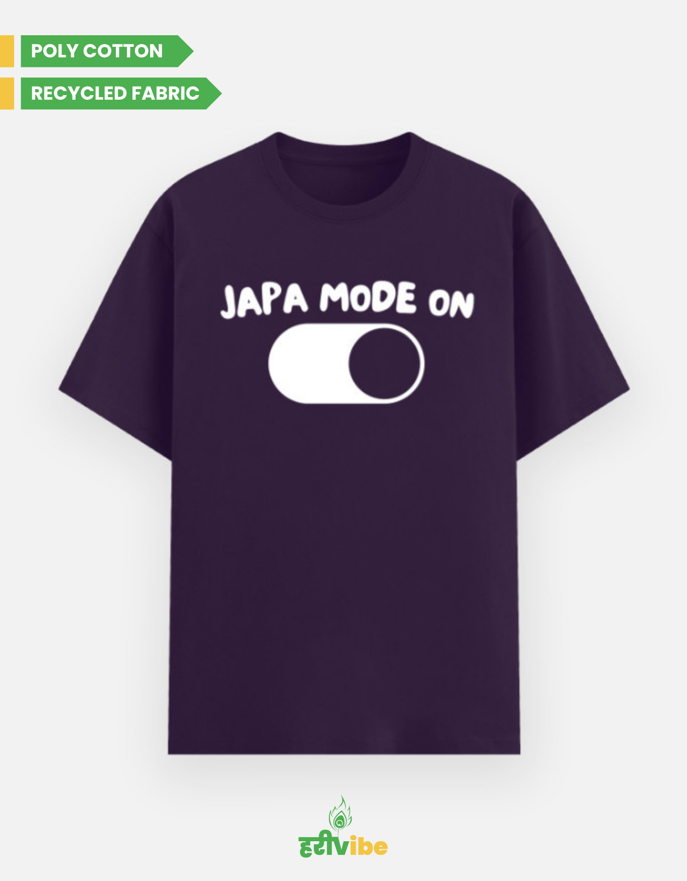 Japa Mode On | Unisex Classic Tee – Purple | Bhakti T-shirt (Spiritual Streetwear)