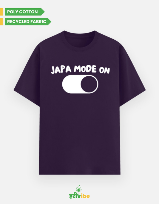 Japa Mode On | Unisex Classic Tee – Purple | Bhakti T-shirt (Spiritual Streetwear)