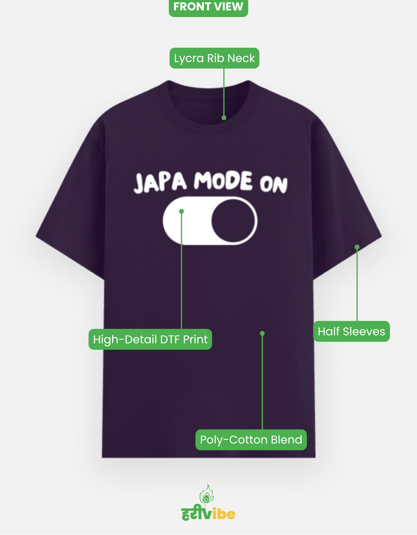 Japa Mode On | Unisex Classic Tee – Purple | Bhakti T-shirt (Spiritual Streetwear)