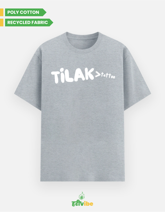 Tilak > Tatoo | Unisex Classic Tee – Navy Melange | Bhakti T-shirt (Spiritual Streetwear)