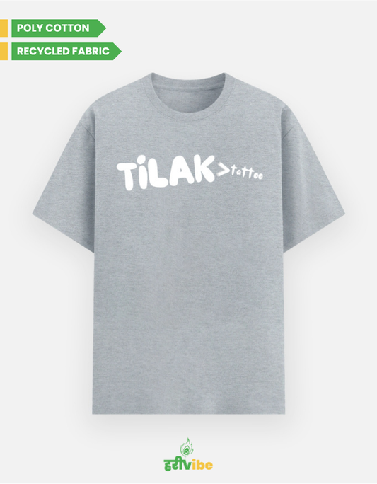 Tilak > Tatoo | Unisex Classic Tee – Navy Melange | Bhakti T-shirt (Spiritual Streetwear)