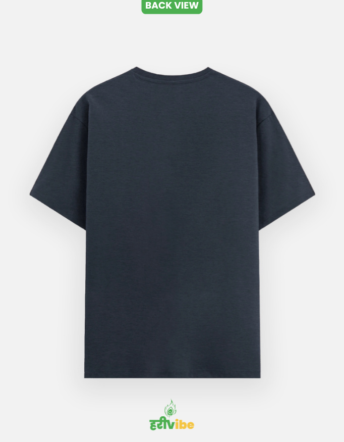Kirtan > Party | Unisex Classic Tee – Navy Melange | Bhakti T-shirt (Spiritual Streetwear)