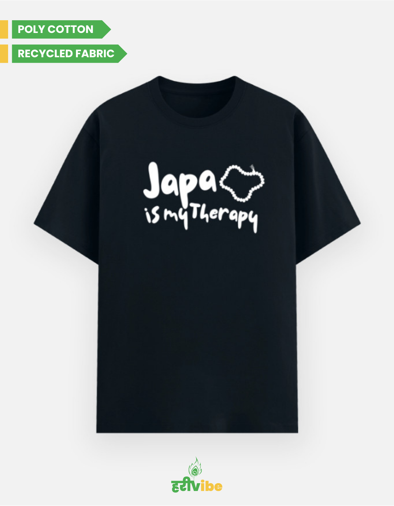 Japa is my therapy | Unisex Classic Tee - Navy | Bhakti T-shirt (Spiritual Streetwear)