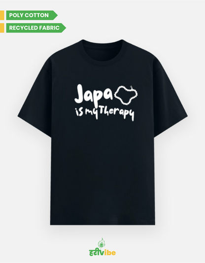 Japa is my therapy | Unisex Classic Tee - Navy | Bhakti T-shirt (Spiritual Streetwear)