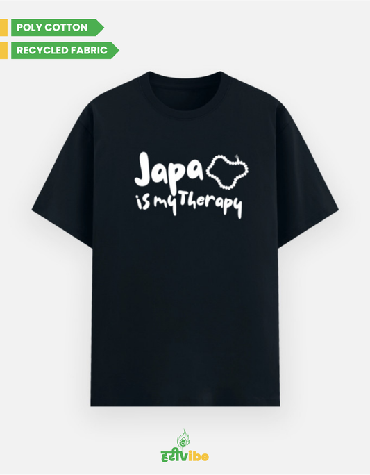 Japa is my therapy | Unisex Classic Tee - Navy | Bhakti T-shirt (Spiritual Streetwear)