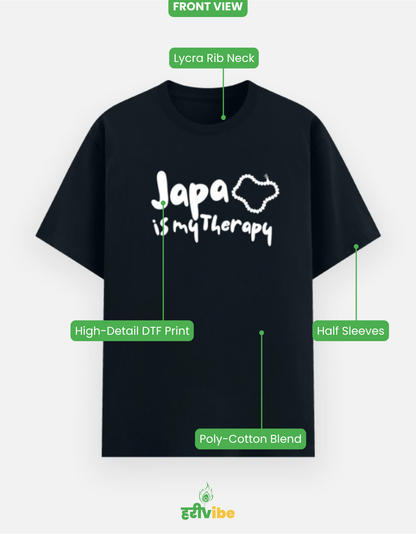 Japa is my therapy | Unisex Classic Tee - Navy | Bhakti T-shirt (Spiritual Streetwear)